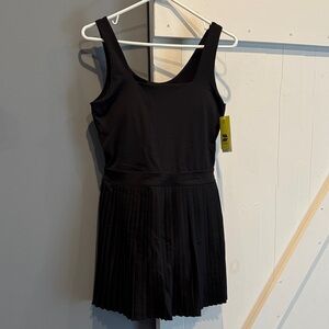 All in Motion, Black Pleated dress with built in shorts, Size M, NWT